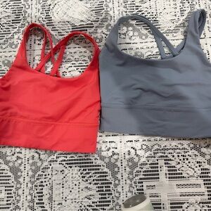 Lululemon Athletica Coral and  grey Sports Bras